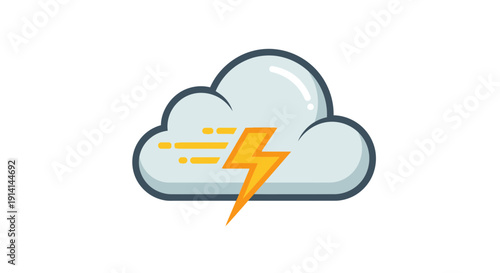 Stormy Cloud with Lightning Bolt Icon