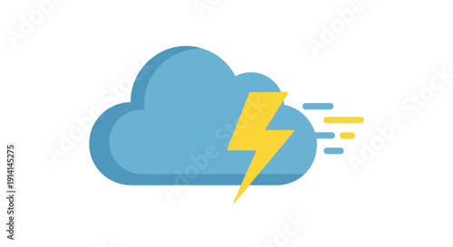 Stormy Cloud with Lightning Bolt Icon