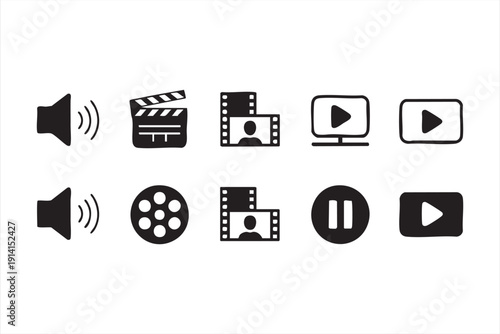 Multimedia playback icons for digital entertainment design