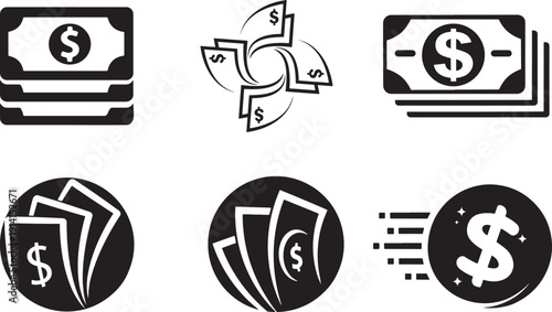  Money and finance logo designs vector set with unique icon symbols collection