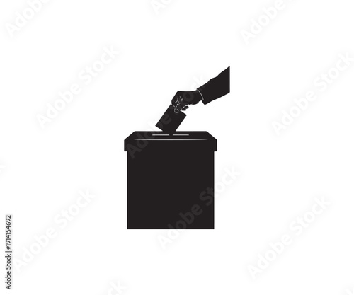 Hand casting ballot into voting box for democratic election process