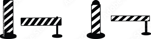 A group of four different types of road blockers