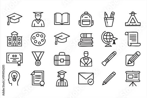 Student and diploma outline graphics for classroom design