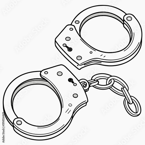 Of metal handcuffs with chain police handcuffs metal cuffs