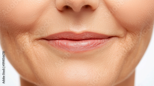 Focused Shot of a Patient Receiving Botox Injections to Reduce Smile Lines in a Calming Clinic Environment