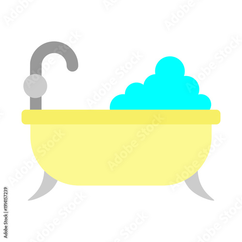 Bath Tub Vector Flat Icon Design