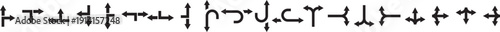 Navigation Road Arrows icon Set. Highway Direction Icons. Black arrows showing diverging and converging paths