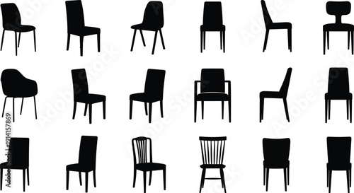 A collection of different chair silhouettes