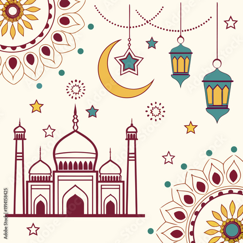 Vector illustration of a princess with abstract background