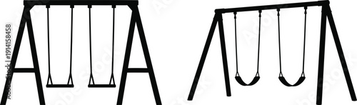 A drawing of two swings side by side
