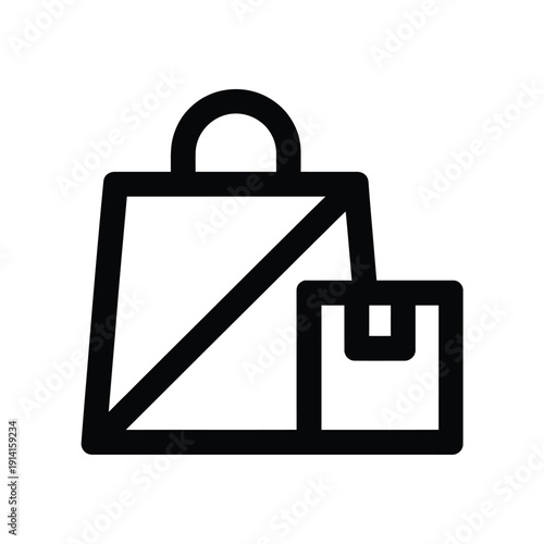 Shopping bag and package icon a minimalist delivery illustration