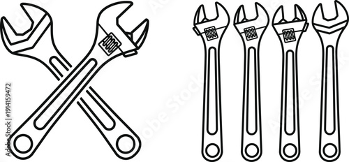 A set of wrenches illustration