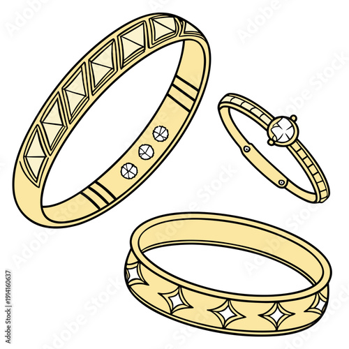 Gold bracelts with diamond details jewelry luxury