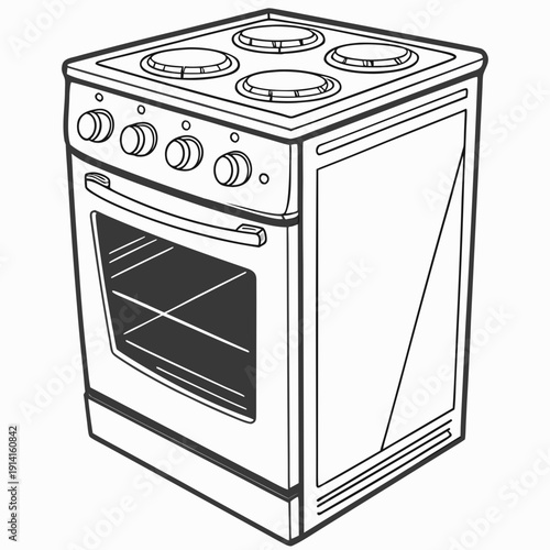 Electric stove with oven kitchen appliance cooking range 1