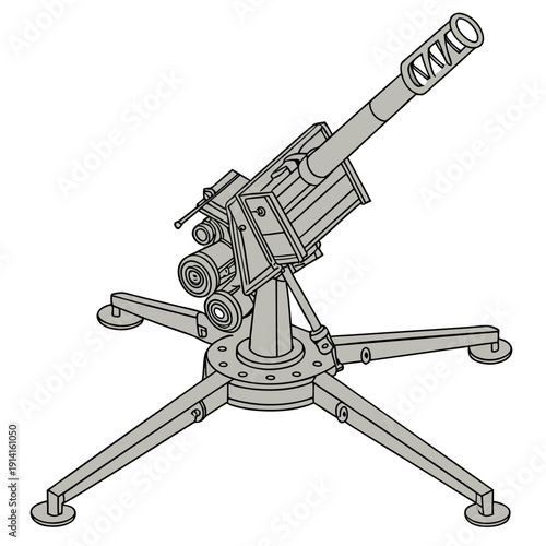 Gray of a ground based anti aircraft gun anti-aircraft