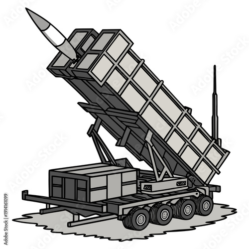 Tactical missile launcher vehicle with raised missile