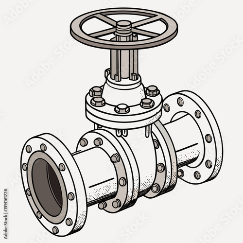 Heavy duty gate valve with flange connections and handwheel