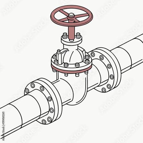 Of industrial gas pipeline system valve