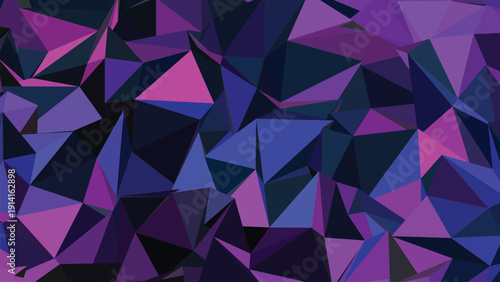An abstract purple and pink geometric vector pattern featuring a seamless triangle mosaic design with a light crystal texture and diamond polygon shapes for a modern web wallpaper backdrop