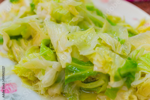 Wallpaper Mural Freshly Cooked Cabbage On Floral Plate Torontodigital.ca