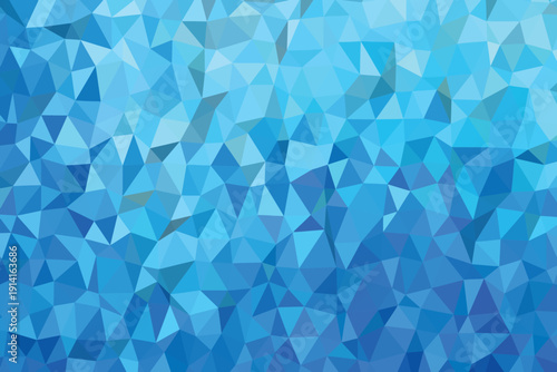 Geometric blue mosaic wallpaper featuring a seamless vector pattern of abstract light triangles and diamond shapes for a modern digital technology backdrop design