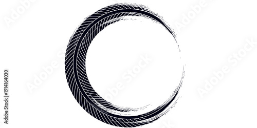 Grunge tire track, wheel braking marks. Truck, car or motorcycle tread pattern silhouette. Auto race, motorsport, speed racing design element. vector eps10