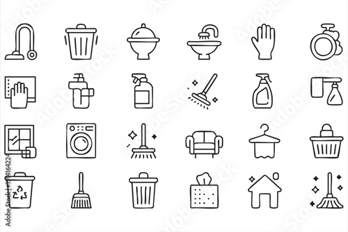 Professional cleaning minimal vector elements