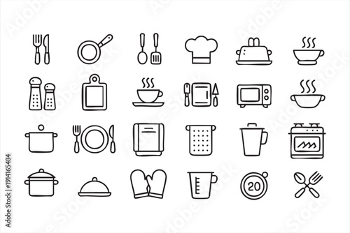 Modern Kitchenware Graphics for Menu Templates