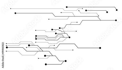 Vectors White Abstract geometric dots and lines connection circuit concept. Hi tech digital connect, communication, High technology concept.