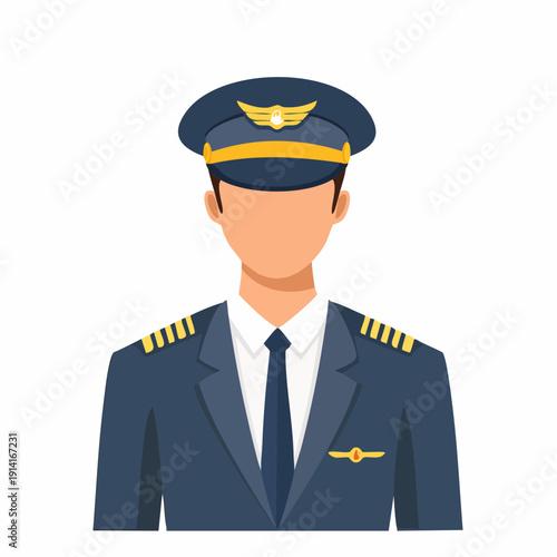 People in profession, a person at work, working diligently as a pilot in uniform