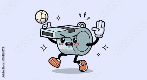 Playful Robot Character Wearing Virtual Reality Headset.