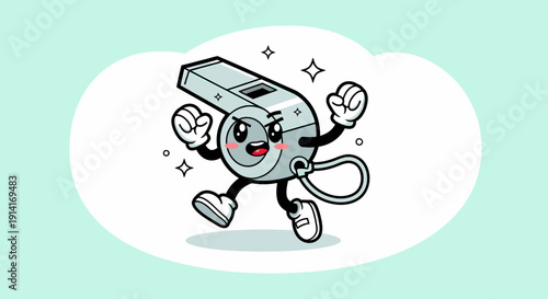Playful Cartoon Usb Flash Drive Mascot Character In Motion.