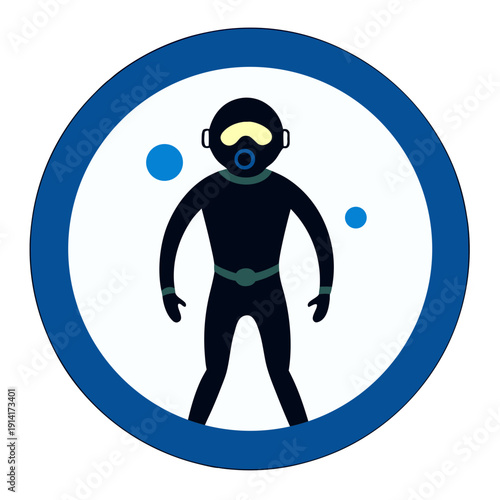 Scuba diver in a circle