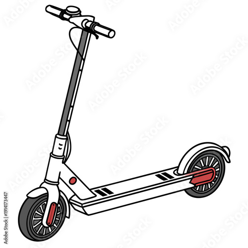 White electric scooter with red accents white scooter 1