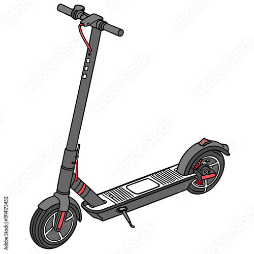Gray electric scooter with red accents gray scooter