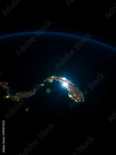 Panama, satellite B - light glow