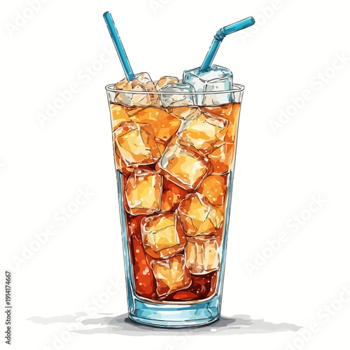 Soda Drink with Ice Very Cool