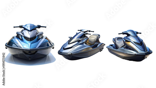 “Front View of Jetski, Transparent or White Background”