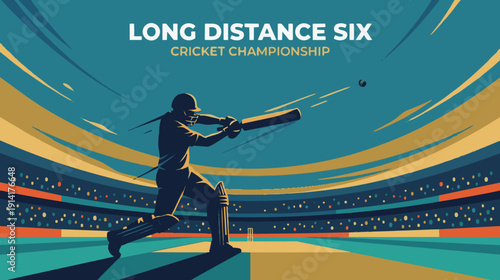 Wideangle vector illustration Cricket player