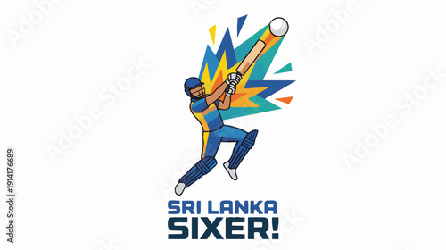 Flat vector style cricket player