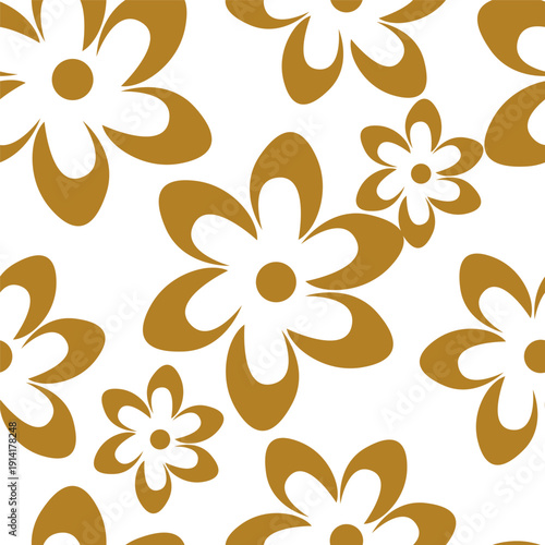 Wallpaper Mural Seamless floral pattern with stylized yellow and white flowers, blue berries, and leaves on a sage green background. This modern, folk-art design is great for textiles, wallpaper, and spring decor
 Torontodigital.ca
