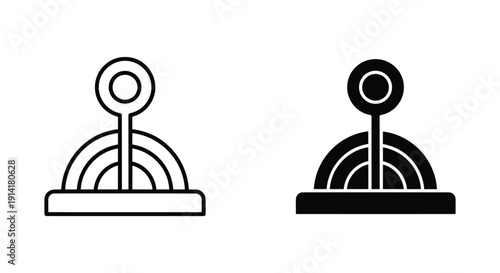 Simple joystick icons in outline and filled styles on white background
