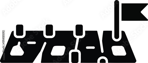 Business success and goal achievement concept icon. flat design illustration of completing tasks