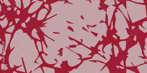 Abstract red and light pink organic shapes pattern.