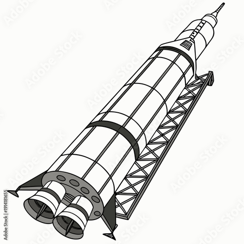 Heavy lift space rocket on launchpad heavy lift rocket