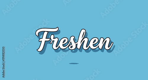 Freshen Text Effect - Clean White Typography on Blue Background