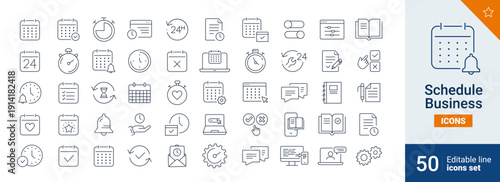 Schedule icons Pixel perfect. time, calendar, date,...