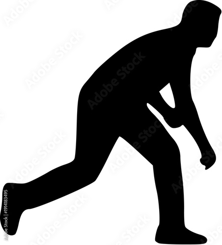 Silhouette of a person in a low crouch