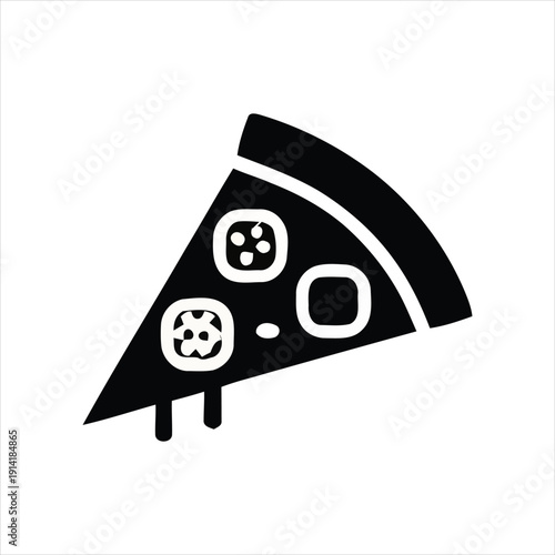Pizza Slice Vector Illustration, Fast Food Icon
