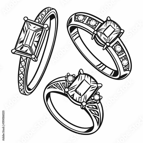 Of three gold rings with precious stones jewelry gemstones